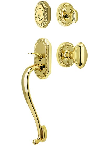 Newport Entry Lock Set in PVD Finish with Eden Prairie Knob and